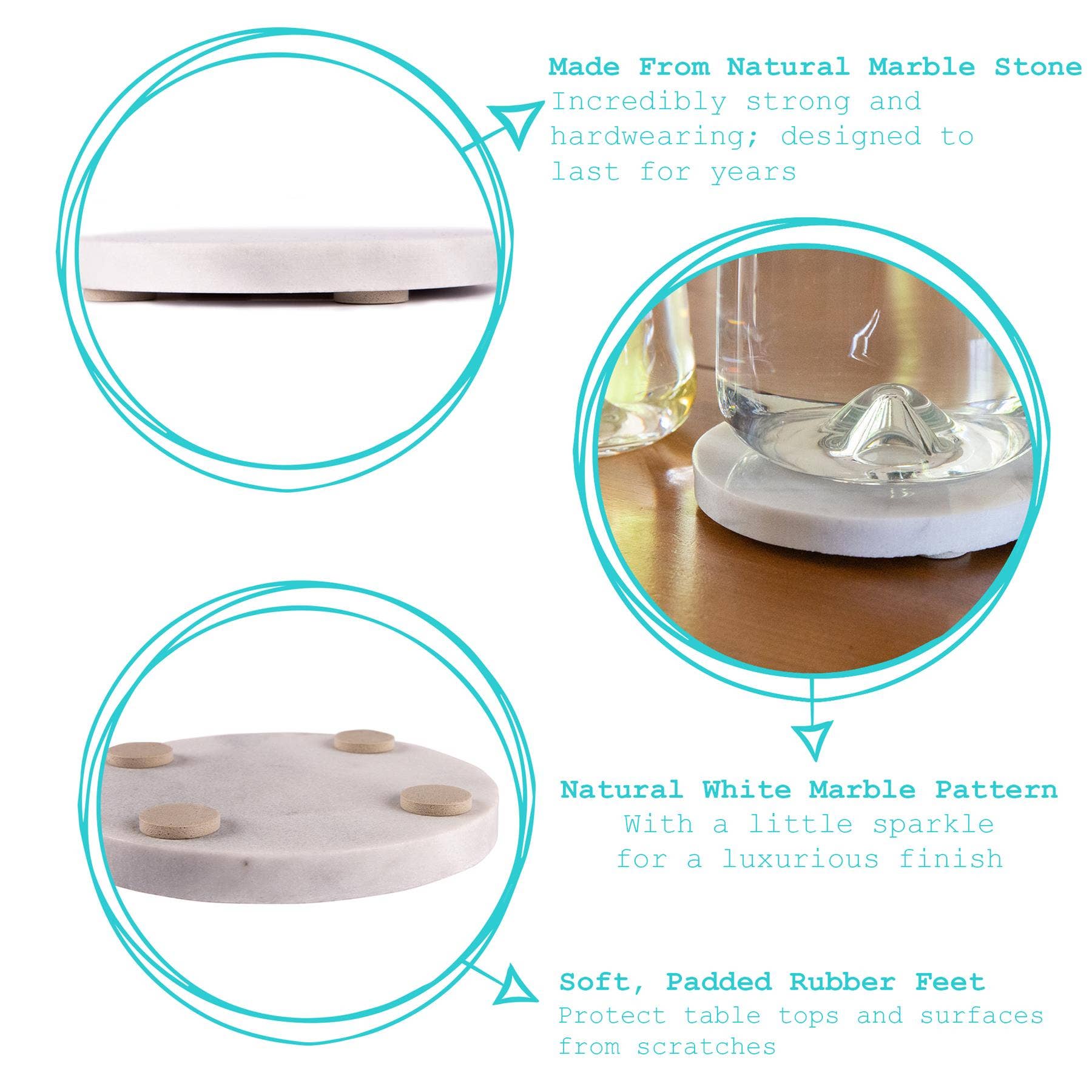 Rinkit Ltd – wholesale Coasters – Marble Round Coaster - 10cm - By Argon Tableware13