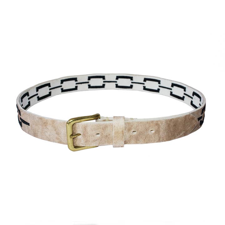 Correntino Polo Belt - Rawhide/Black for wholesale by Stick & Ball