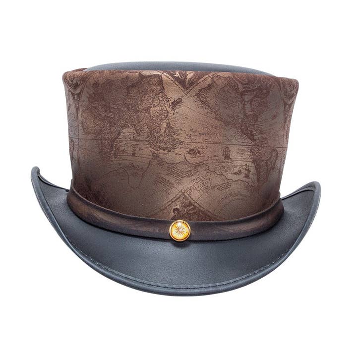 Genuine Leather Top Hat - Style hAtlas for wholesale by American Hat Makers