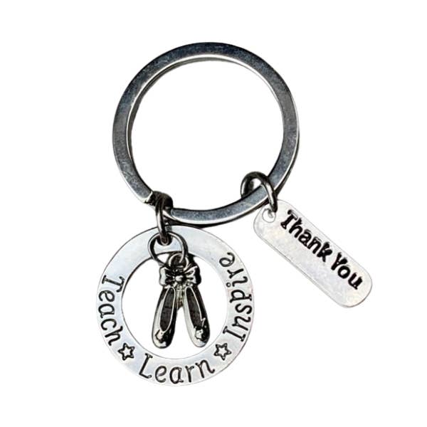 Dance Teacher Keychain - Teach, Learn, Inspire for wholesale by Sportybella