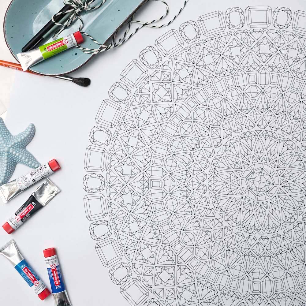 Anna Grunduls Design - Wholesale Poster - Gems Mandala Coloring Poster5