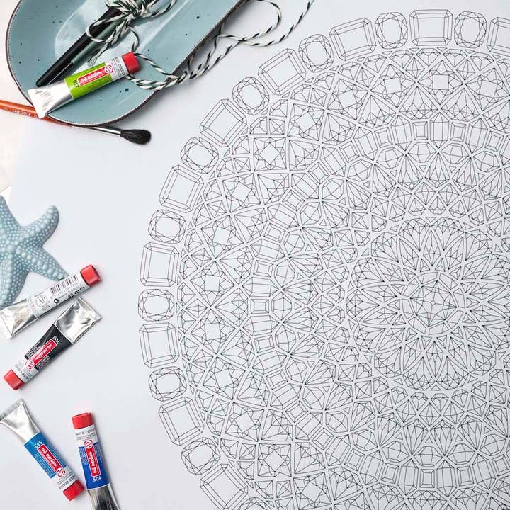 Anna Grunduls Design - Wholesale Poster - Gems Mandala Coloring Poster5