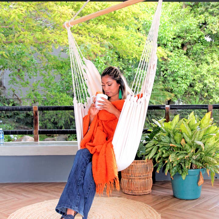 Limbo Imports Hammocks - Wholesale Hammock - White Hammock Chair Swing +2 Pillow Cover Set- Artisan Made2