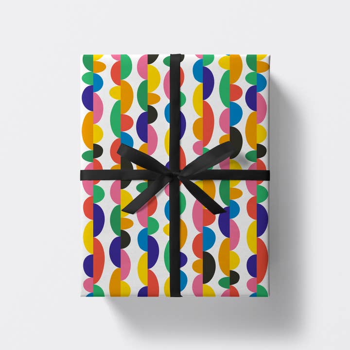 Studio Boketto - Wholesale Flat Wrap - Gene Genie Abstract Gift Wrap | Colourful Wrapping Paper
3