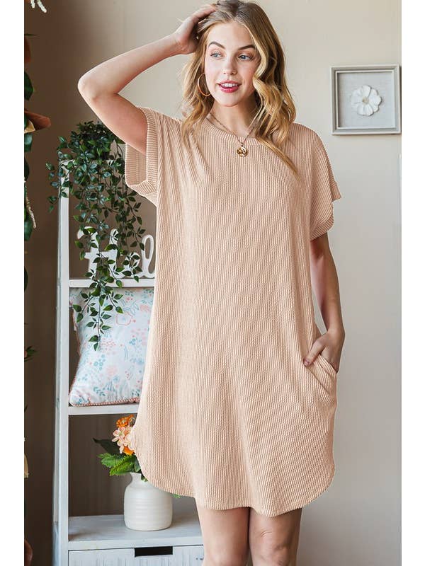 HEIMISH - Wholesale Dress - Women's - ED6807-10 URBAN RIBBED MINI DRESS WITH SIDE POCKET9