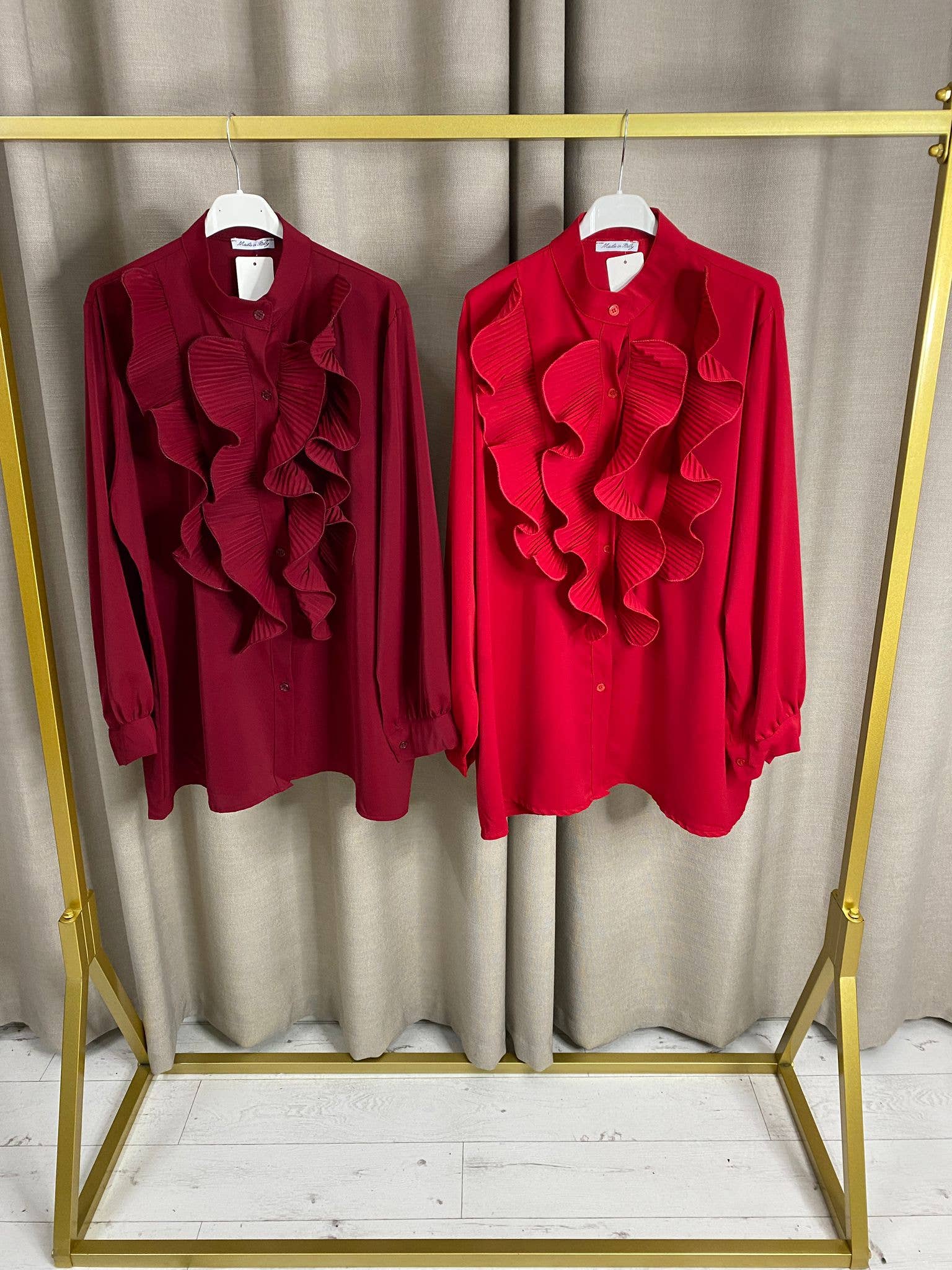 My Winners Direct – Engroshandel Skjorte med buttondown – til kvinder – Bianca Plus skjorte med flæser og lange ærmer7