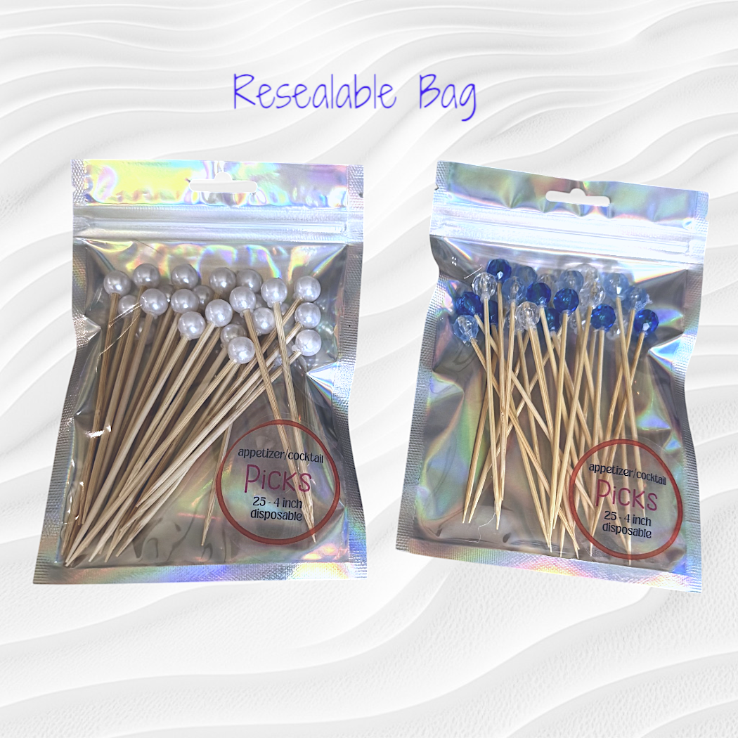 CJ Gift Goddess - Wholesale Cocktail Pick - 4" Cocktail Skewers and/or Appetizer Picks, 25pk5