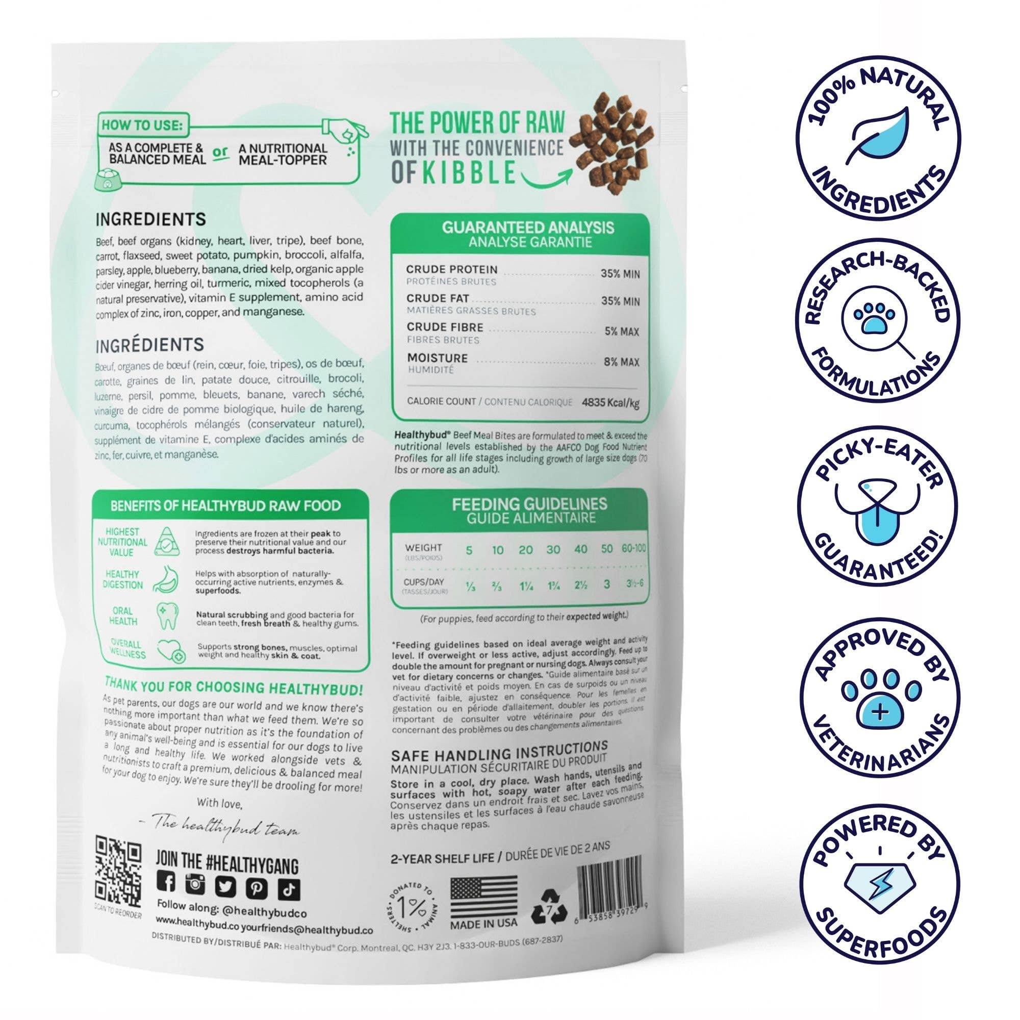 Wholesale Healthybud Freeze-Dried Beef Meal Bite Dog Food for your store -  Faire