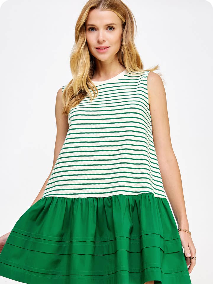 Mixed Media Stripe Knit Mini Dress for wholesale by Strut & Bolt