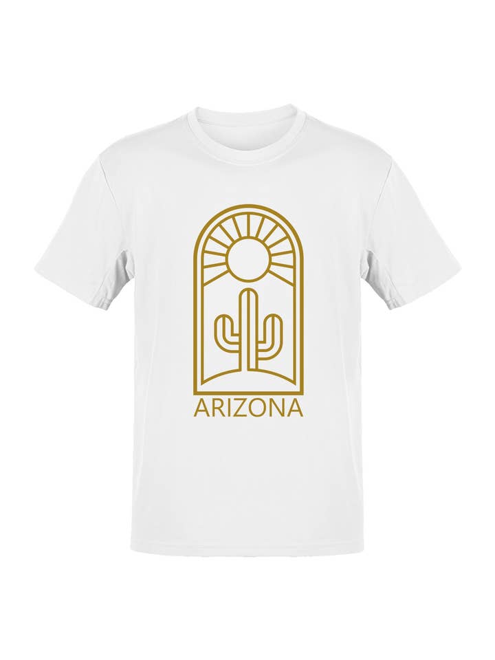 T-shirt de Homem com Arte de Cacto do Sol do Arizona por atacado de TShirtGuys.com