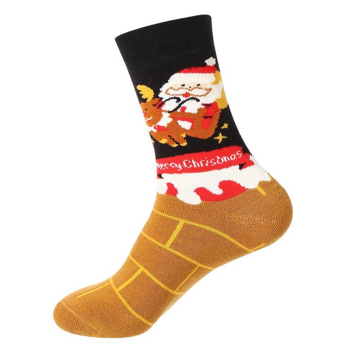 Meias de Natal com Chaminé do Pai Natal & Renas por atacado de Sock Shuttle