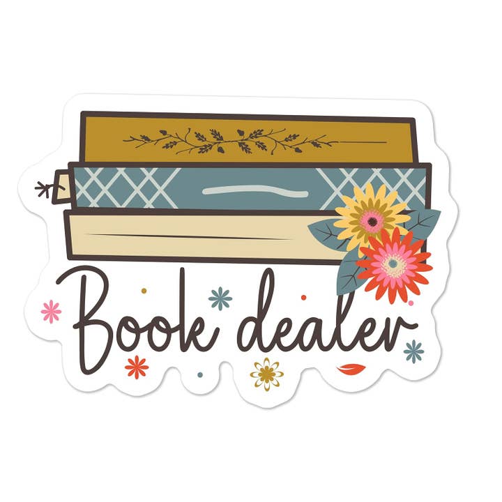 Book Dealer Sticker for Book Lovers for wholesale by Chic Sticker Cafe
