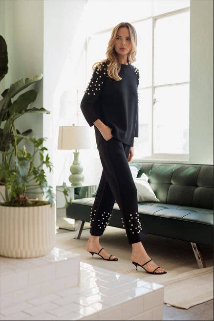 Joh Apparel - Wholesale Knit Top - Women's - Fiona Stretch French Scuba Pearl Top2