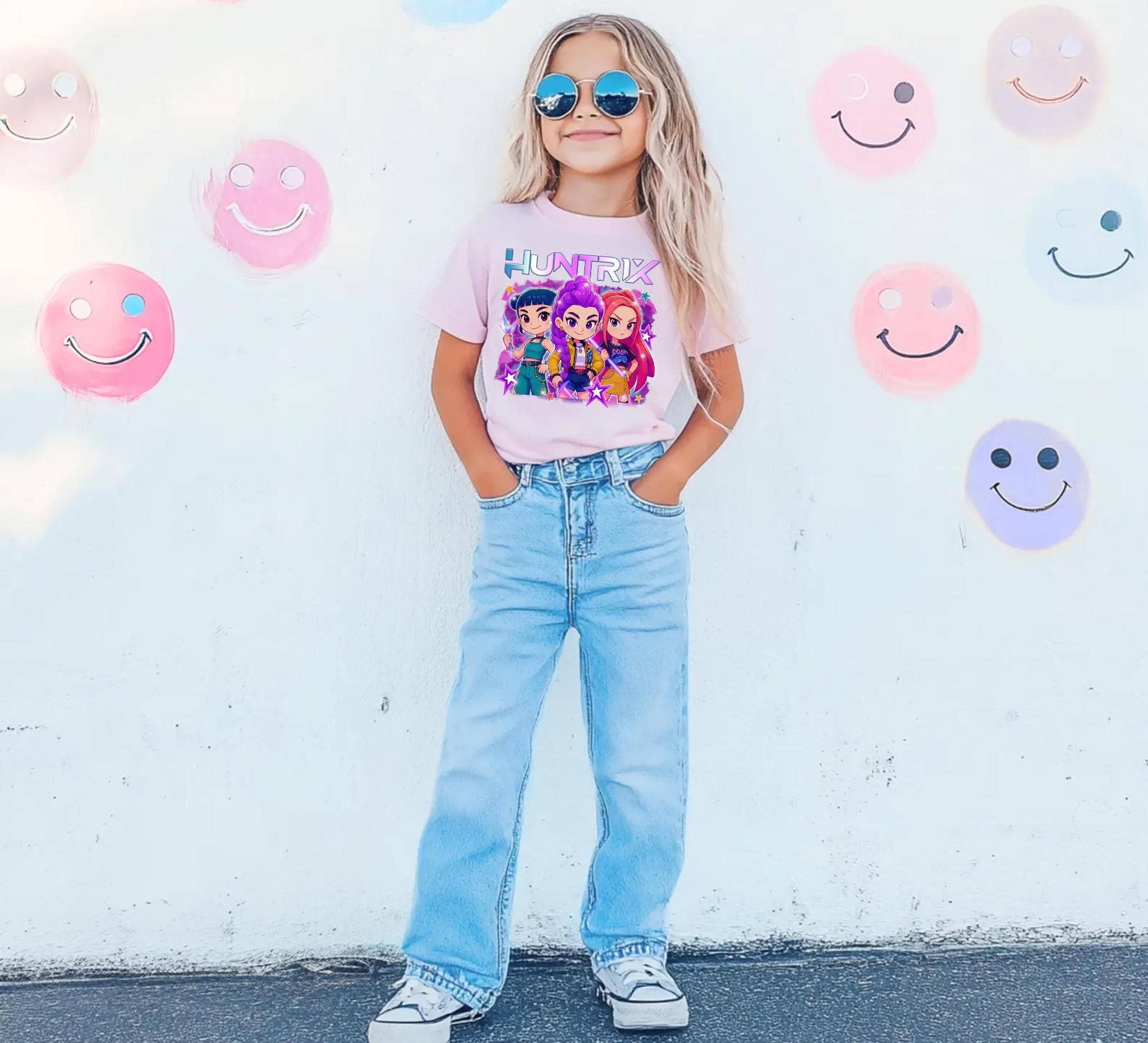 SONDO DESIGN LTD - Vente T-shirt sérigraphié – enfant - T-shirt Enfants Chasseurs de Démons Kpop, T-shirt Fille Huntrix1