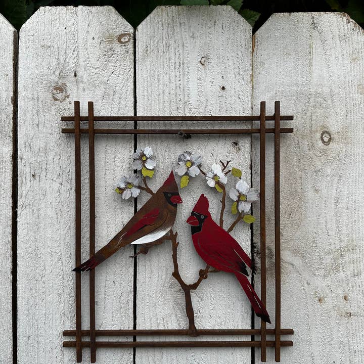 Elegant Garden Design - Wholesale Wall Accent - Cardinals on Dogwood Wall Art -Painted1