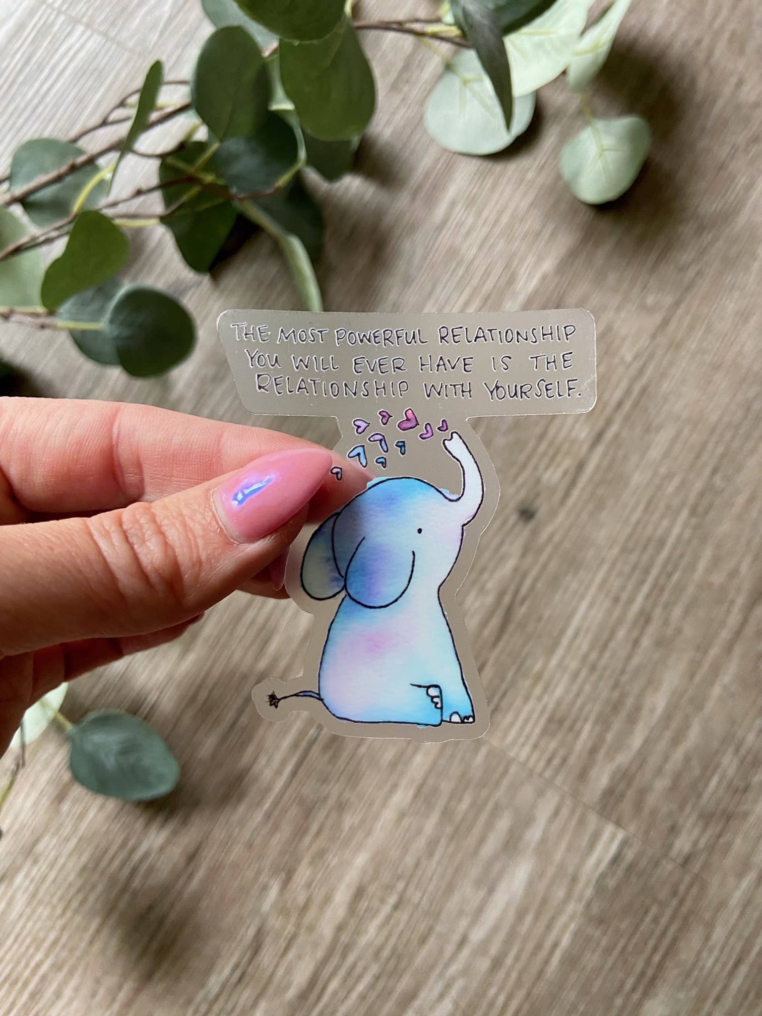 Ink + Splash - Vente Autocollant - Autocollant - Autocollant en vinyle transparent Self Love Elephant