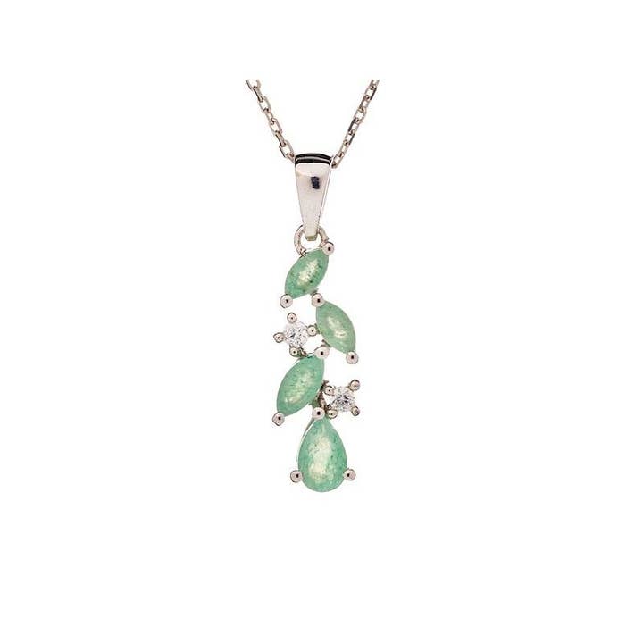 Pendentif aventurine verte goutte, argent 925, 2+0,7 cm pour la vente par OPALOOK France