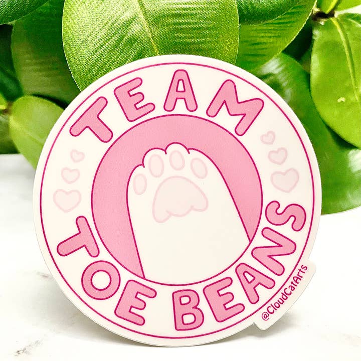 Cloud Cat Arts - Wholesale Sticker - Team Toe Beans - Cat Paw - Vinyl Sticker, weather resistant8