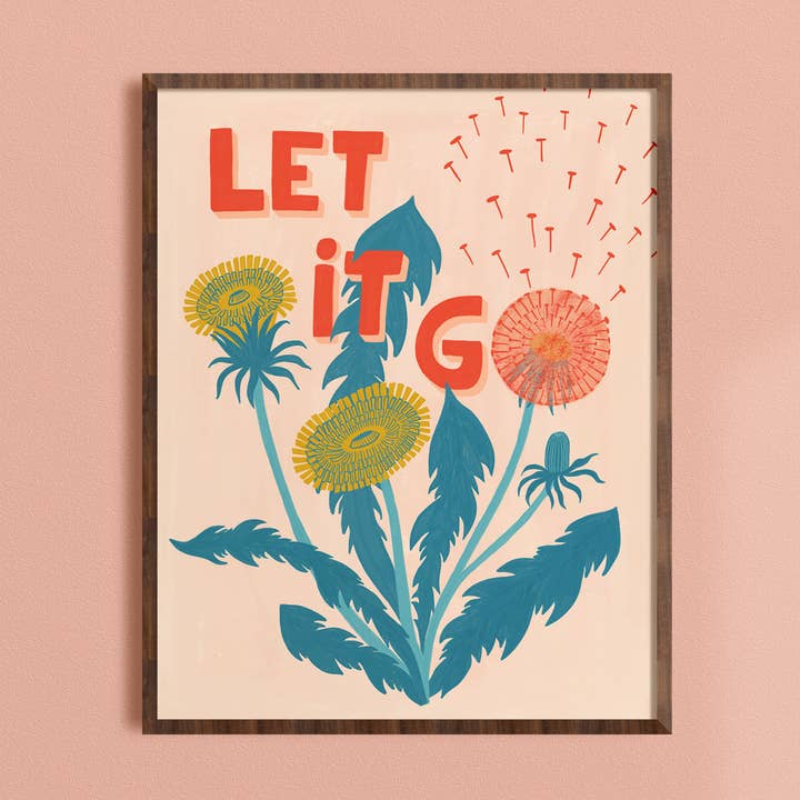 Lámina de Arte "Let it Go" - Ilustración de Diente de León para venta al por mayor de Dream Folk Studio