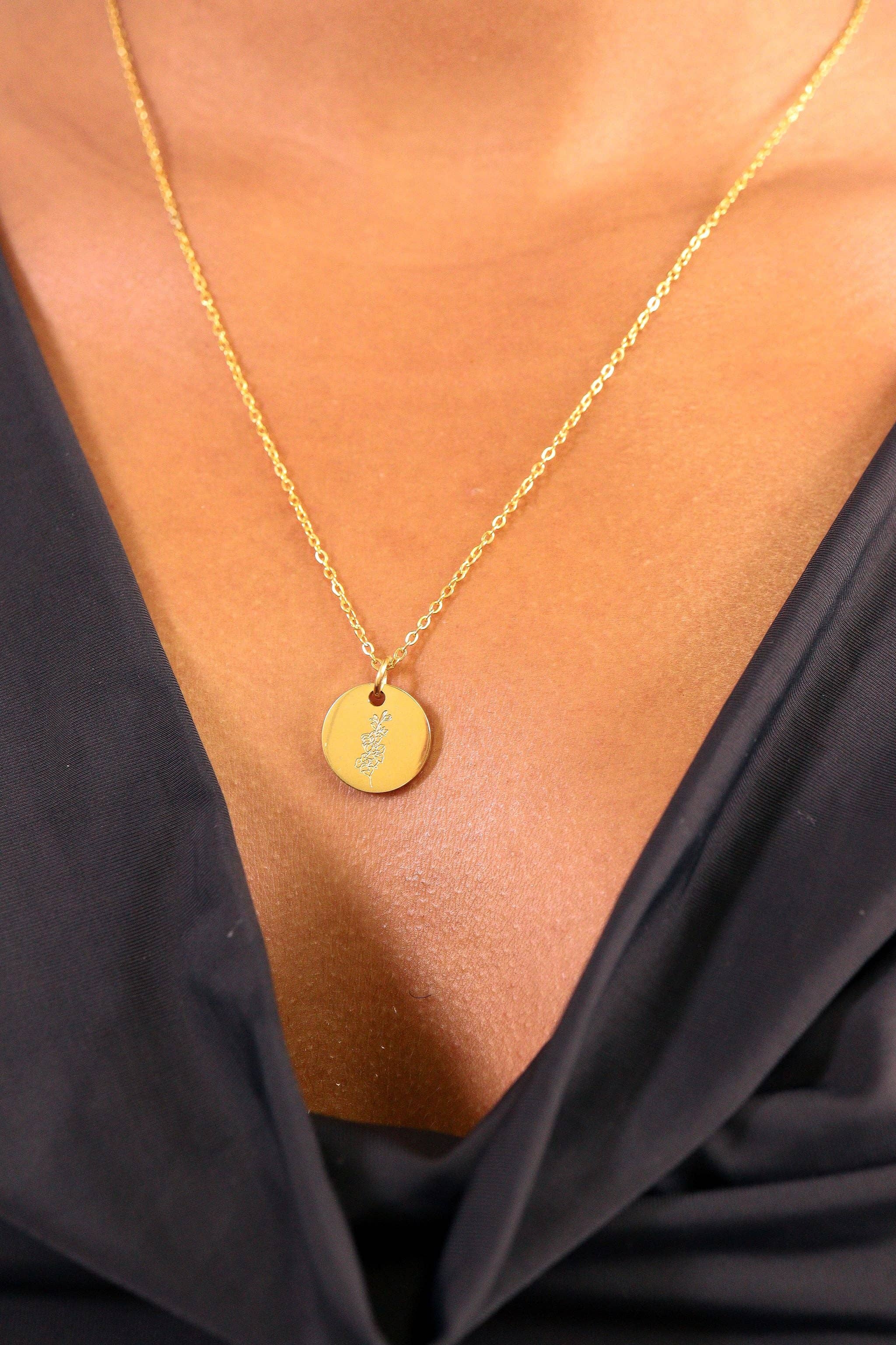 WJW - Wholesale Individual Charm/Pendant - 18K Gold PVD Stainless Steel Birth Flower Charm2