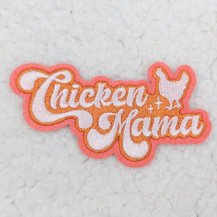 Trendy Transfers - Wholesale Patch - Chicken Mama Embroidered Glitter HAT/POCKET Patch