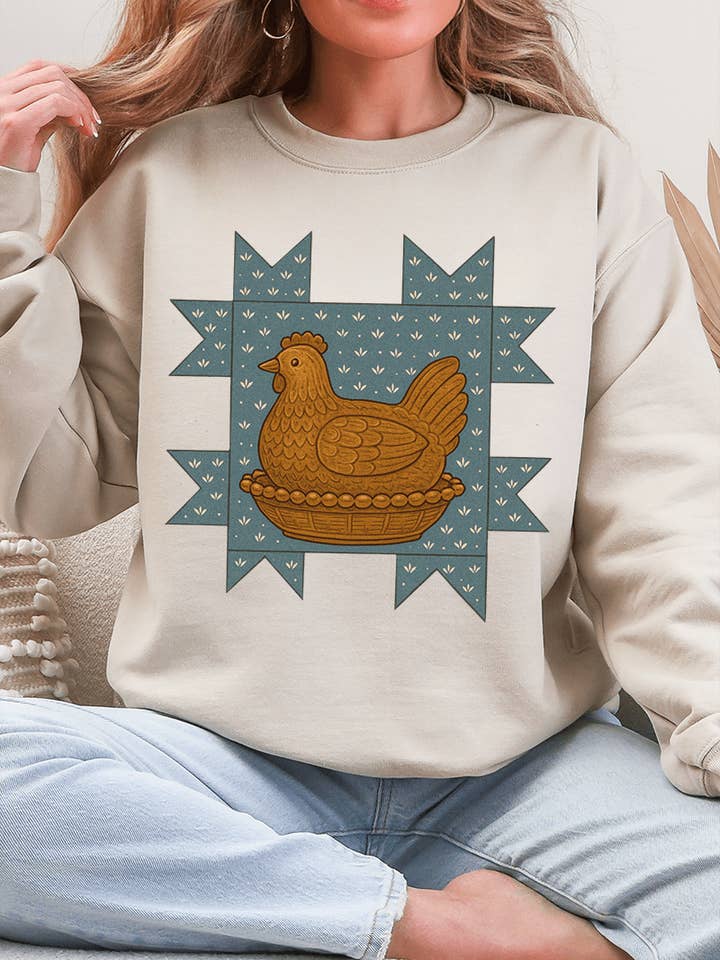 Homestead Hen Ecosmart Crewneck Sweatshirt for wholesale by Wholesale Accessory Market