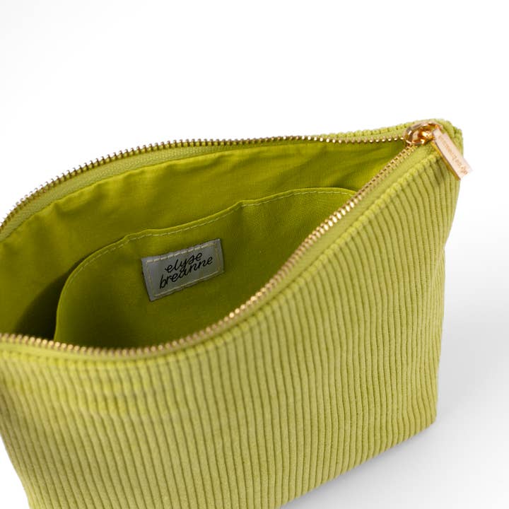 Elyse Breanne Design - Wholesale Pouch - Unisex - Chartreuse Corduroy Carry-All Pouch1