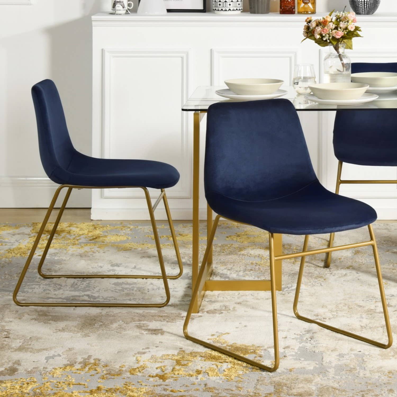 39F Inc. - Wholesale Chair - Velvet Dining Chair with Gold Legs- in Canada Warehouse5