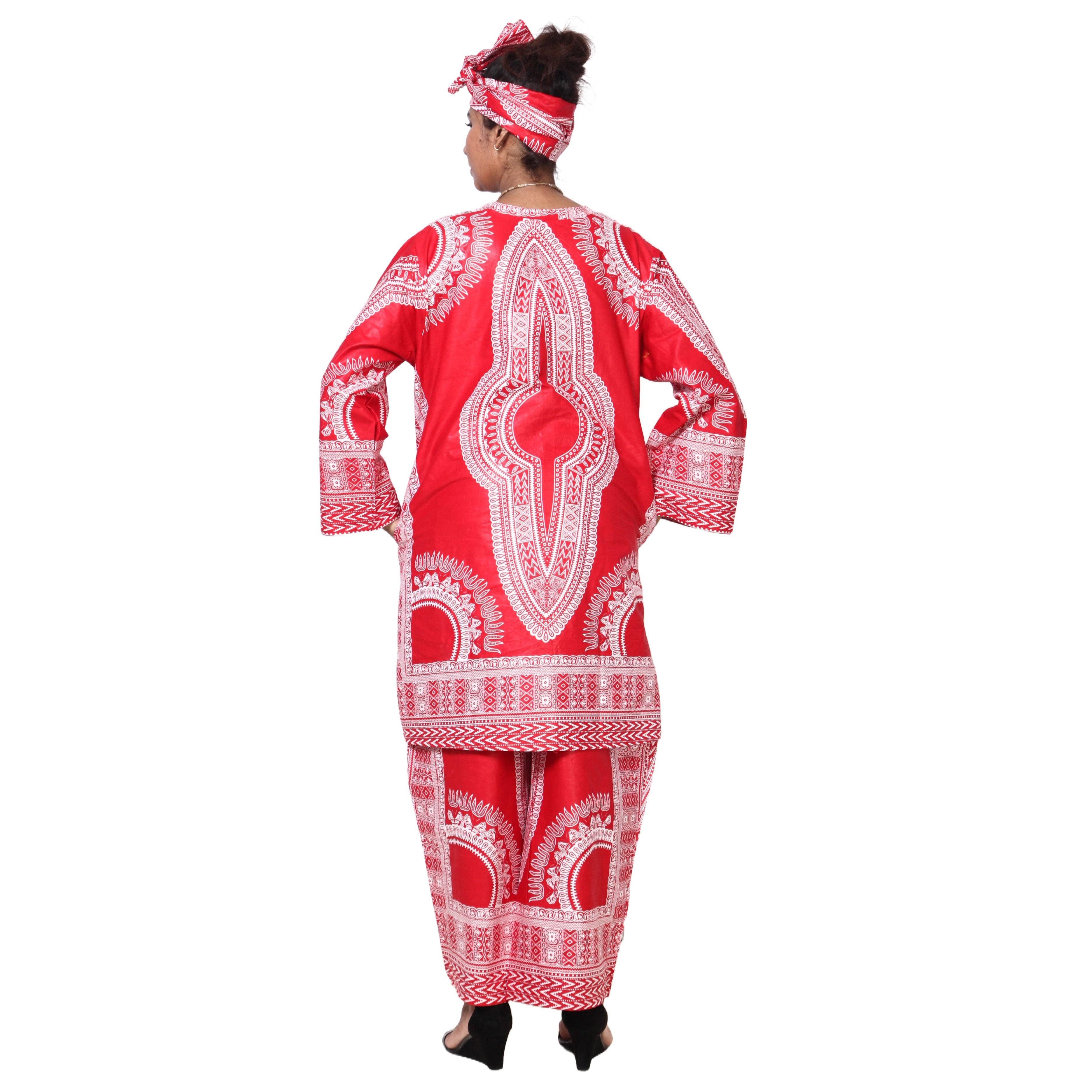 African Stars - Wholesale Top & Pant Set (NOT Loungewear) - Women's - Women's Dashiki Tunic Top and Matching Pants Set -- FI-404920