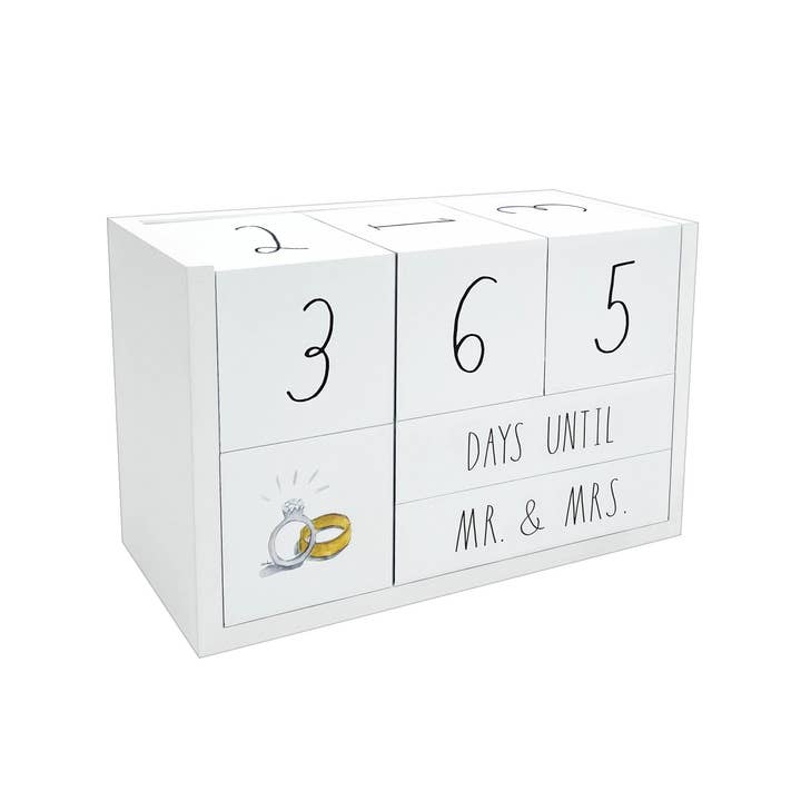 DesignStyles Home - Wholesale Decorative Tabletop Object - Rae Dunn 9 Piece Wedding Countdown Block Set