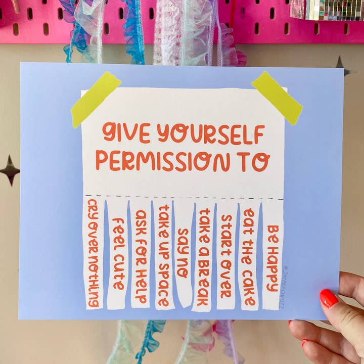 The Peach Fuzz - Wholesale Art Print - Give Yourself Permission Print