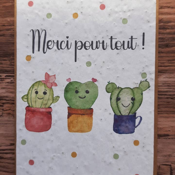 Des Mots Qui Fleurissent - Wholesale Thank You Card - Map to plant - Thanks for everything!