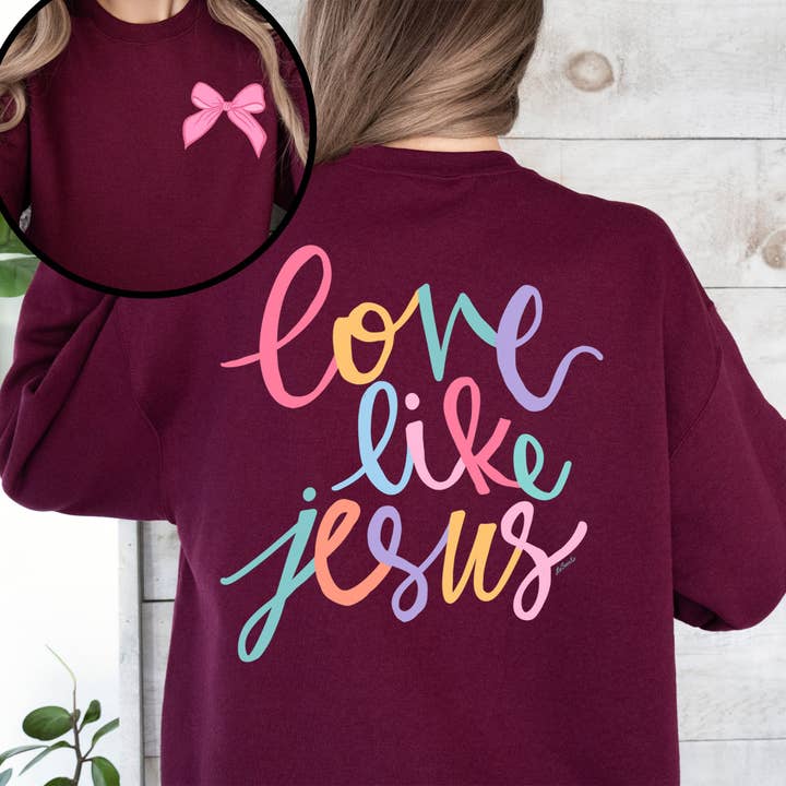 Refinery Number One LLC - Wholesale Graphic Sweatshirt - Unisex - Love Like Jesus, Pastel, Christian, Religious, Sweatshirt