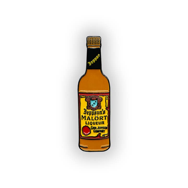Jeppson's Malort Pin for wholesale by Mover & Shaker
