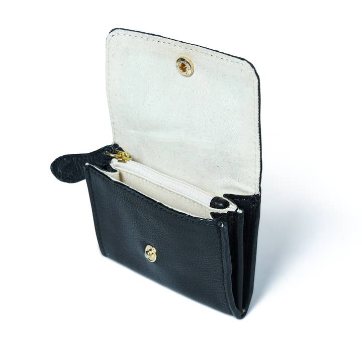 bell&fox - Wholesale Card Holder - Women's - AMELIE Popper Card Holder Purse with Zip - Black2