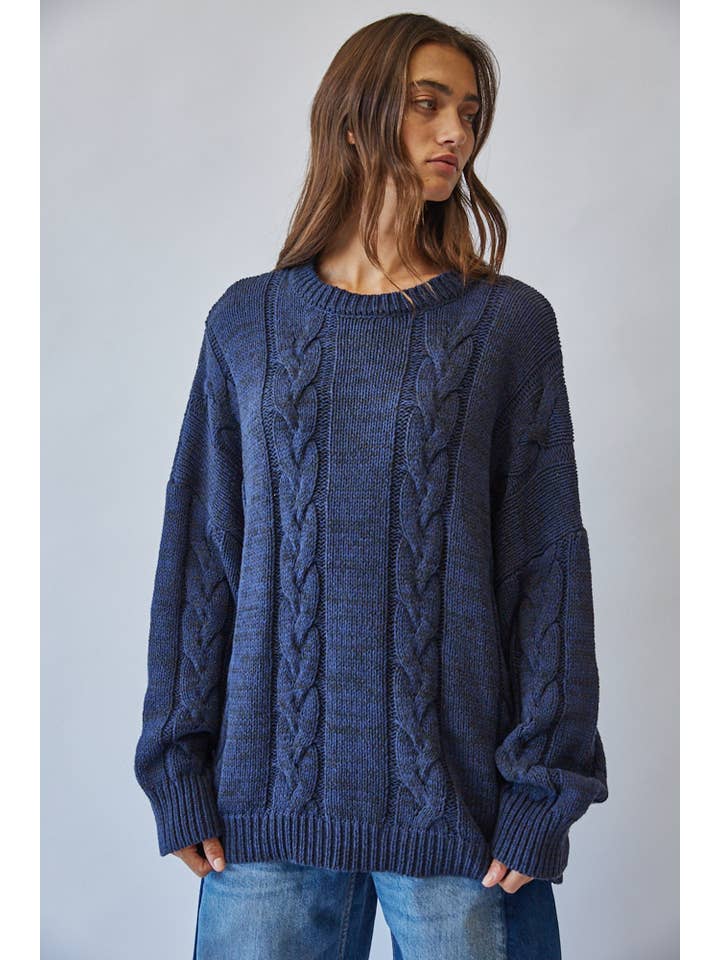 Creamon - Wholesale Knit Sweater - Women's - NSW3211-NAVY8