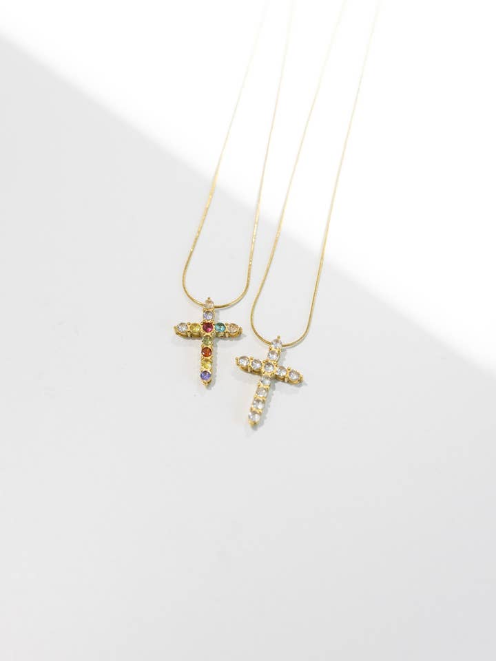 Emalee Crystal Kreuzkette || Farbe wählen für den Großhandel von BELJOY