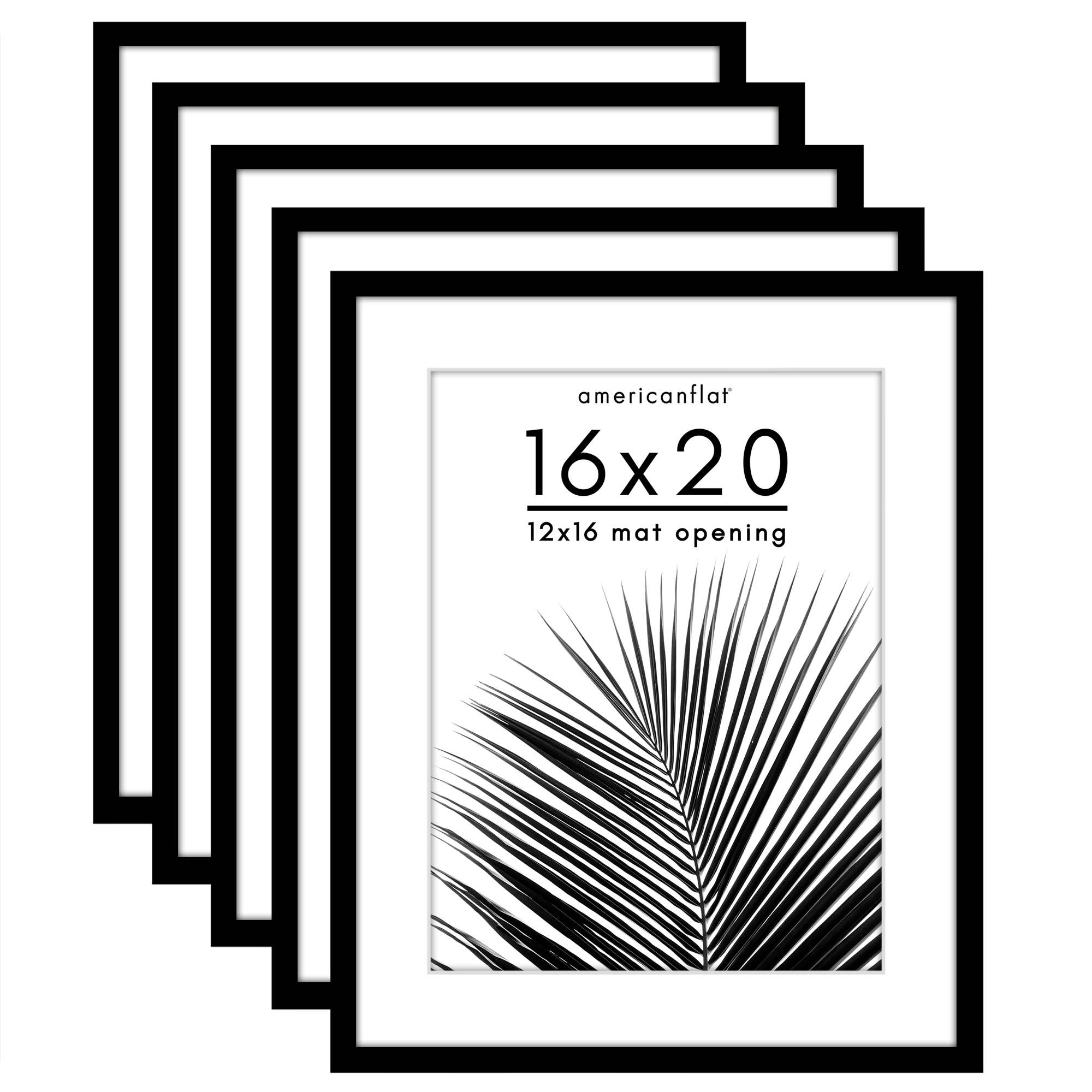 Americanflat - Wholesale Picture Frame - Americanflat 5 Pack Picture Frames With Mat Plexiglass Cover4