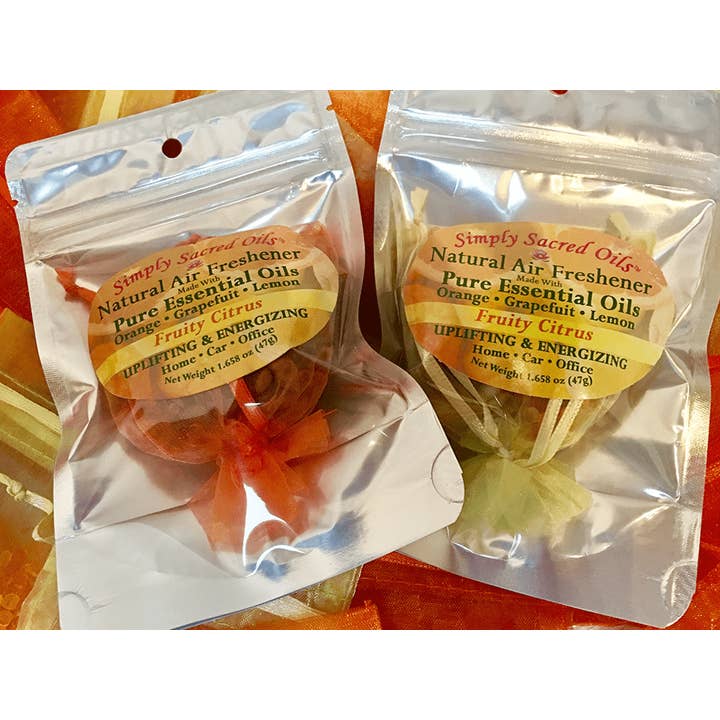 Fruity Citrus- naturlige luftfriskere lavet med ren EO for engroshandel hos Simply Sacred Oils, Inc.