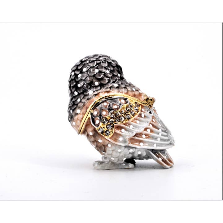 Ciel Collectables - Vente Boîte/rangement à bijoux - Boîte à bijoux petite chouette avec cristaux Swarovski et émail, artisanale7