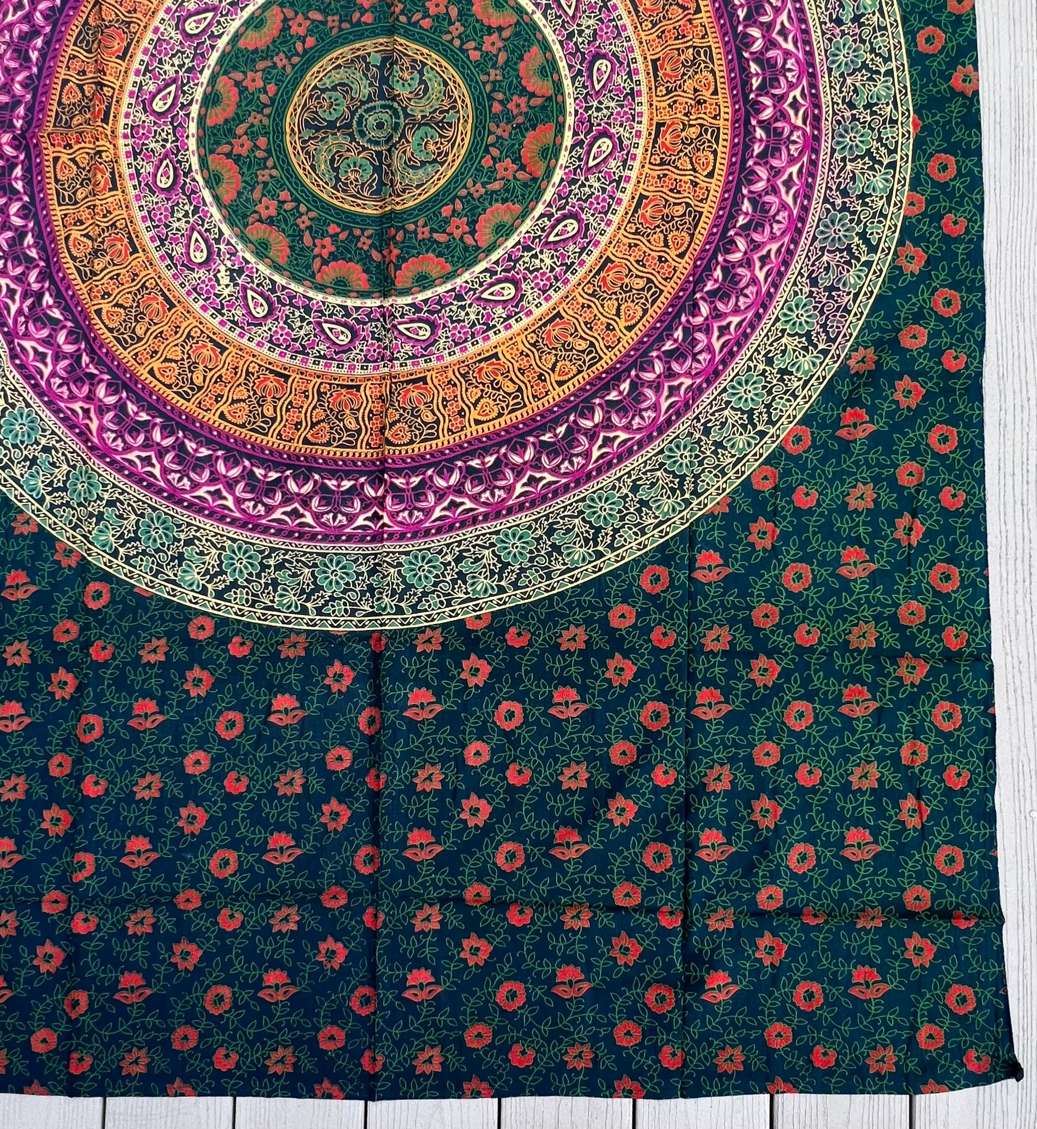 Lungta Imports - Wholesale Tapestry/Textile - Floral Mandala Tapestry Wall Decor Beach Throw 80X50 Inches20