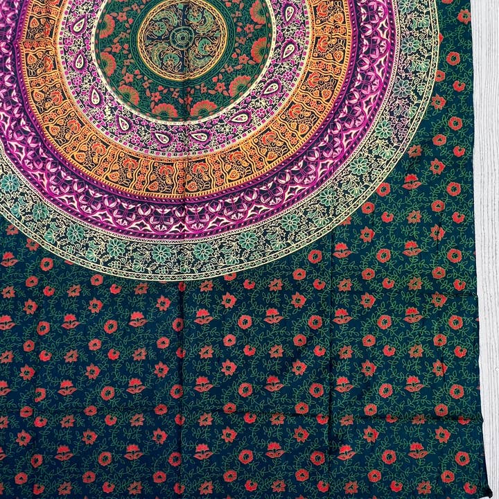 Lungta Imports - Wholesale Tapestry/Textile - Floral Mandala Tapestry Wall Decor Beach Throw 80X50 Inches20