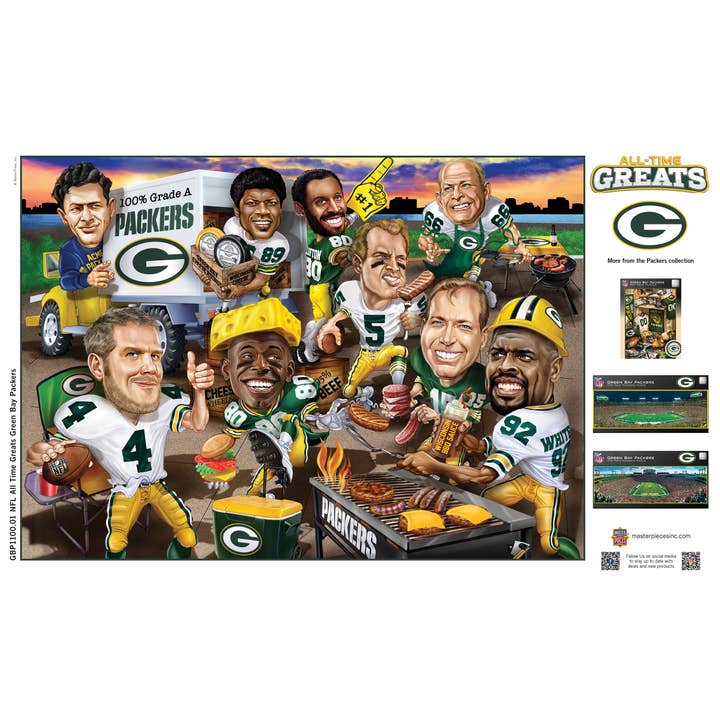 Masterpieces Puzzles - Wholesale Puzzle - Adult - Green Bay Packers - All Time Greats 500 Piece Puzzle