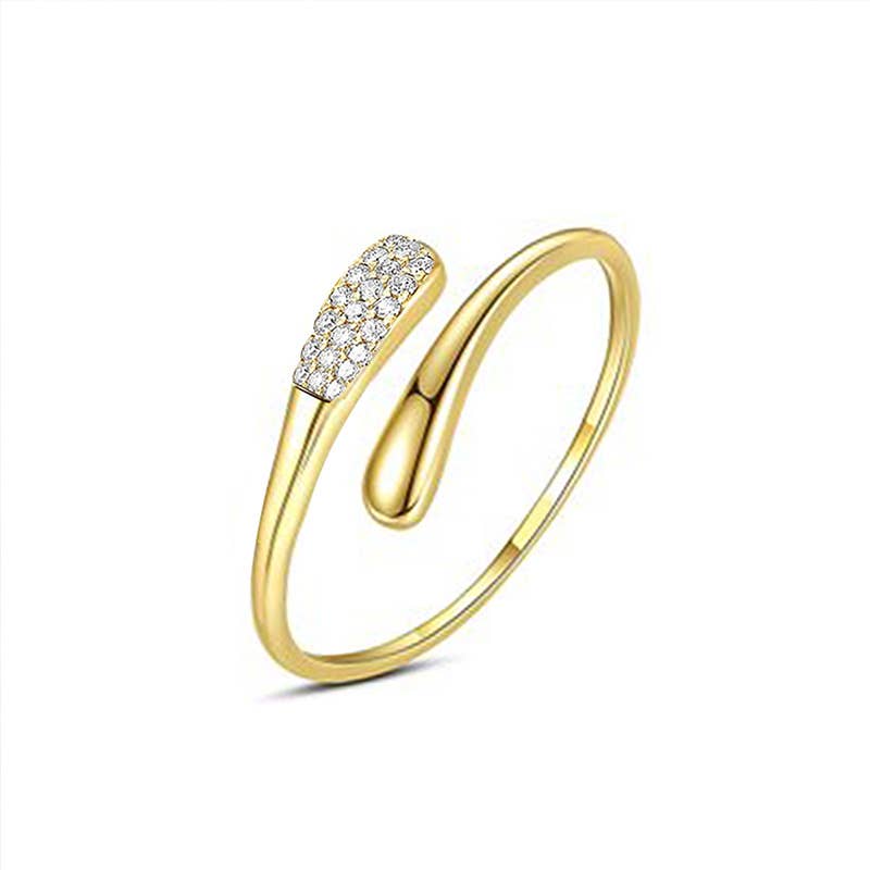 AMORINO SRL - Wholesale Multi-Stone Ring - ADJUSTABLE OPEN RING DROP WITH ZIRCON - AGS2564C1633