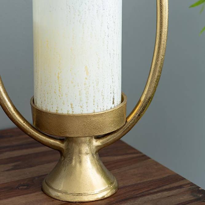 A&B Home Group Inc. – wholesale Ljushållare – S/2 Ovala Halo Orkanljusstakar - Guld4