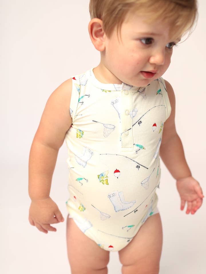 Body de Manga Comprida com Molas de Pesca em Bambu por atacado de Southern Slumber