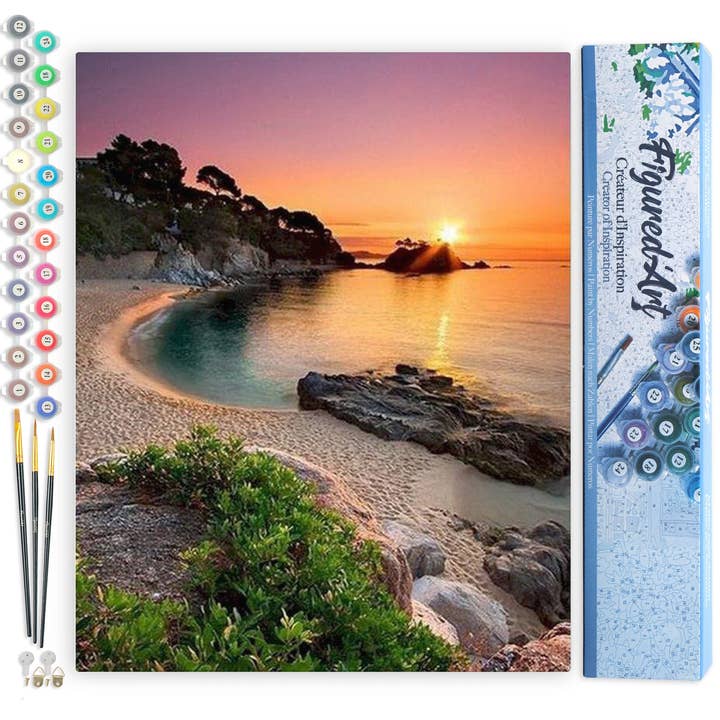 Figured'Art - Wholesale Paint Set - Paint by numbers - Quiet Beach at Dusk