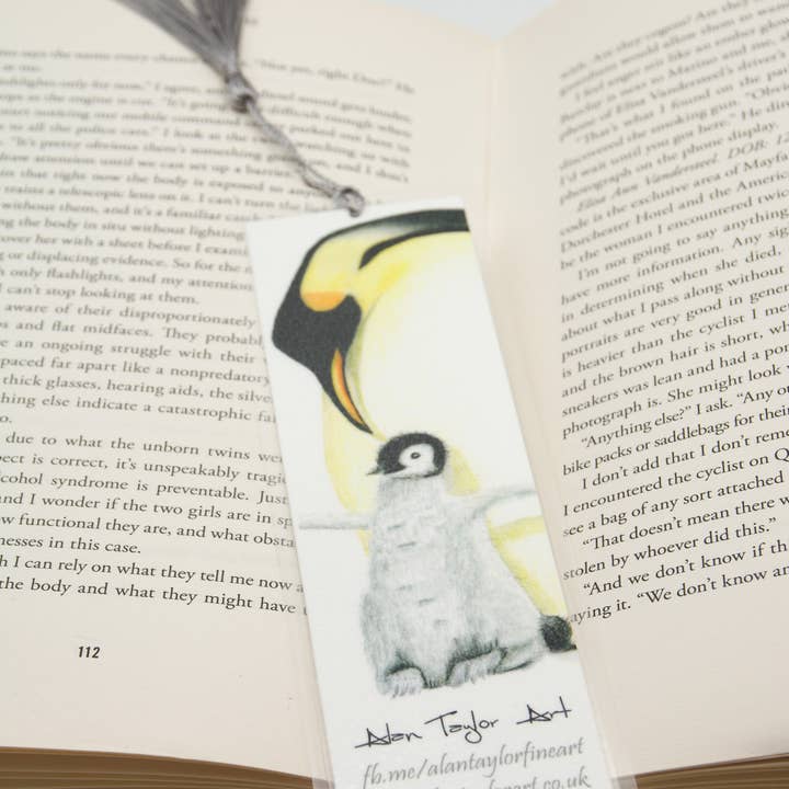 Penguin Bookmark for wholesale by Alan Taylor Art