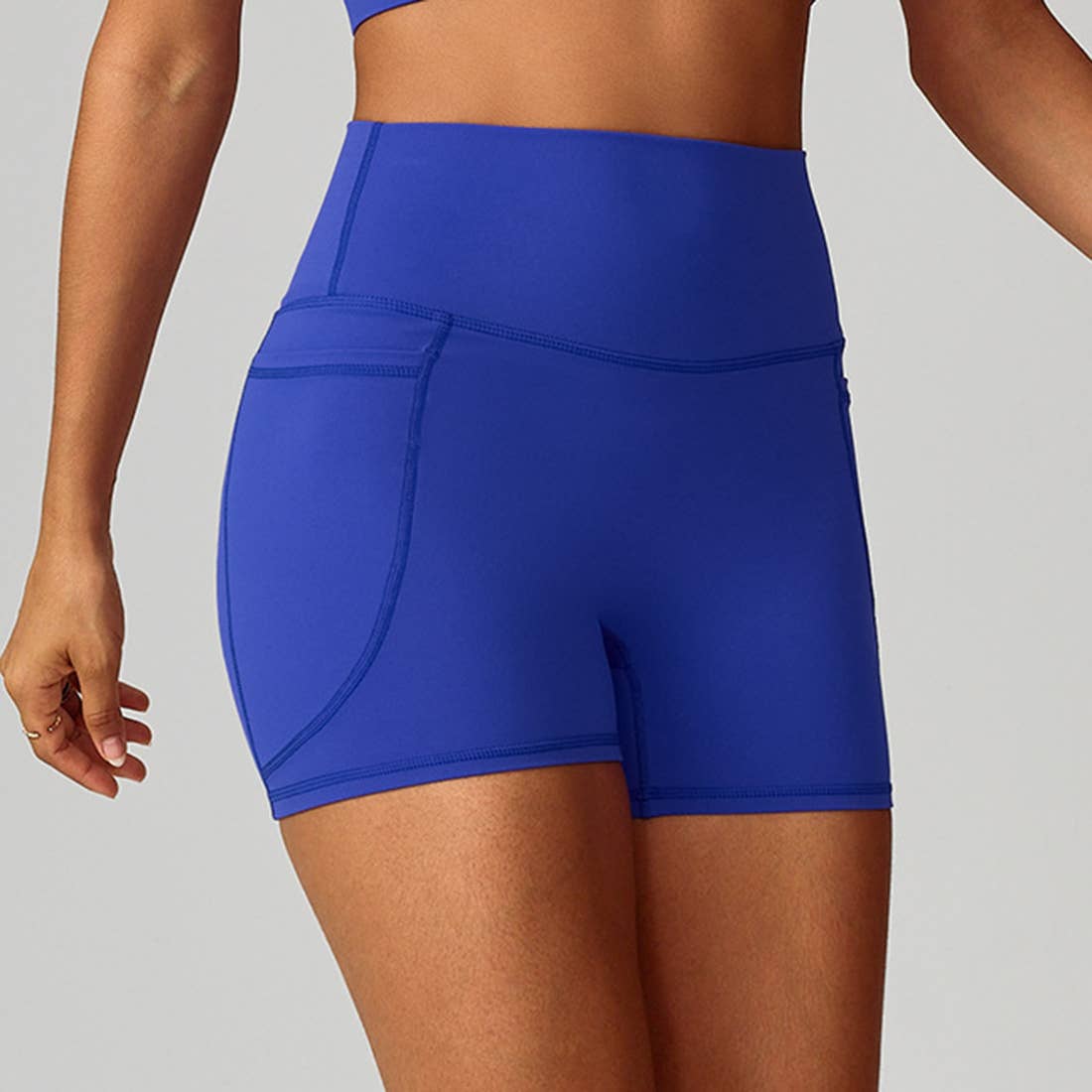 Sodalemon - Wholesale Athletic Shorts - Women's - Women High-Waist Quick-Dry Pocket Yoga Shorts11