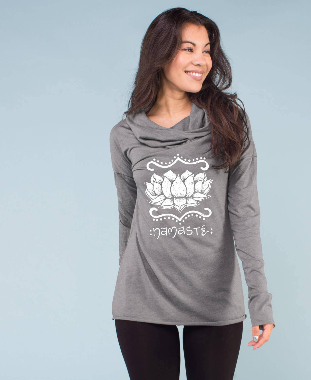 Soul Flower - Wholesale Hoodie - Women's - Namaste Lotus Cowl Yoga Hoody2